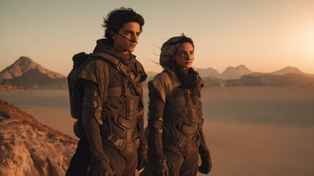 Desert sunset together