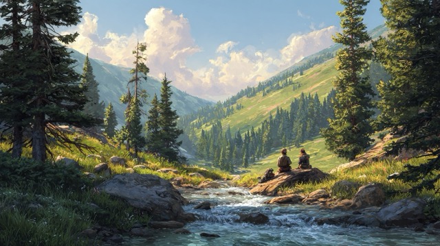 Quiet valley stream