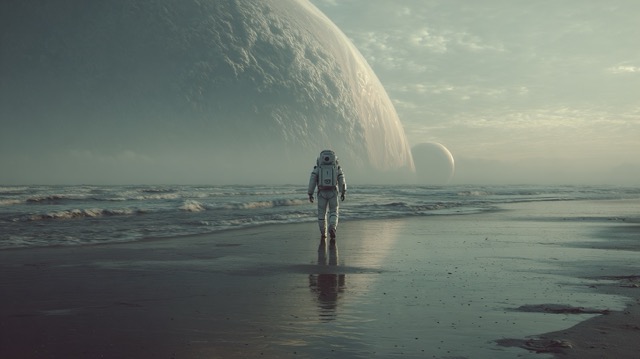 Astronaut on an alien planet
